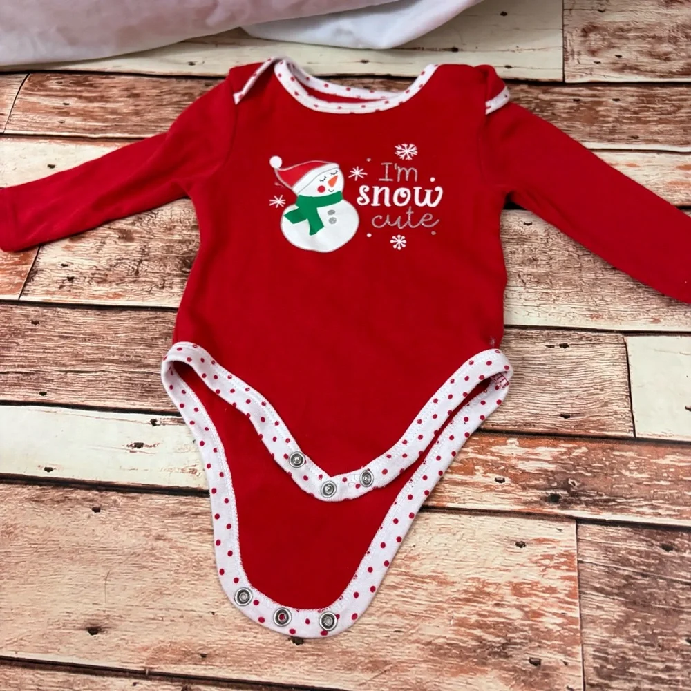 Baby Essentials Red Snowflake Baby Outfit - Picture 4 of 5